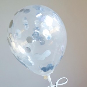 SWEET STAMP ARGENTO METALLICO - MINI PALLONCINI CORIANDOLI 2PZ