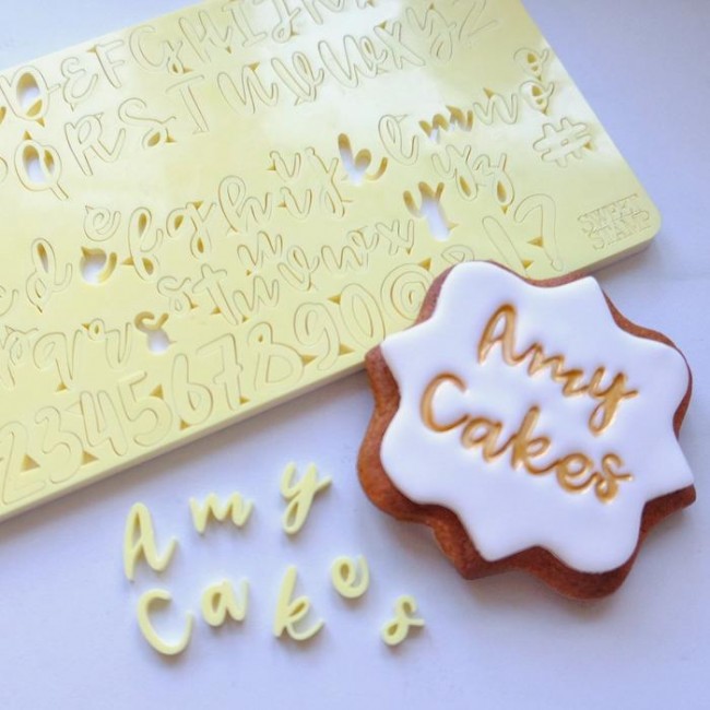 SWEET STAMP ALFABETO TIMBRO DOLCE - SET COOKIE - MAIUSCOLE, MINUSCOLE, NUMERI E SIMBOLI