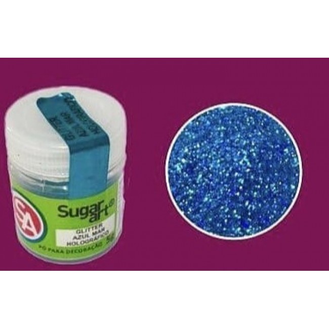 Glitter Decoracao 3D Azul Mar 5 gr