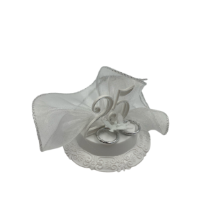 Anniversario 25° di matrimonio nozze d'argento h cm 9
