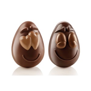 SMILING EGGS - KIT 2 THERMOFORMED MOULDS FOR CHOCOLATE 82X77 H 107 MM
