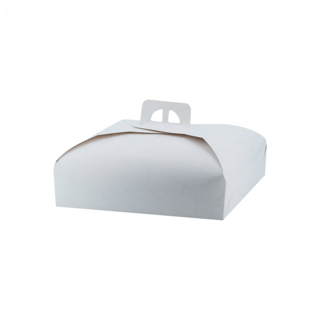 Scatola torta bianca cm 27x27 con manico