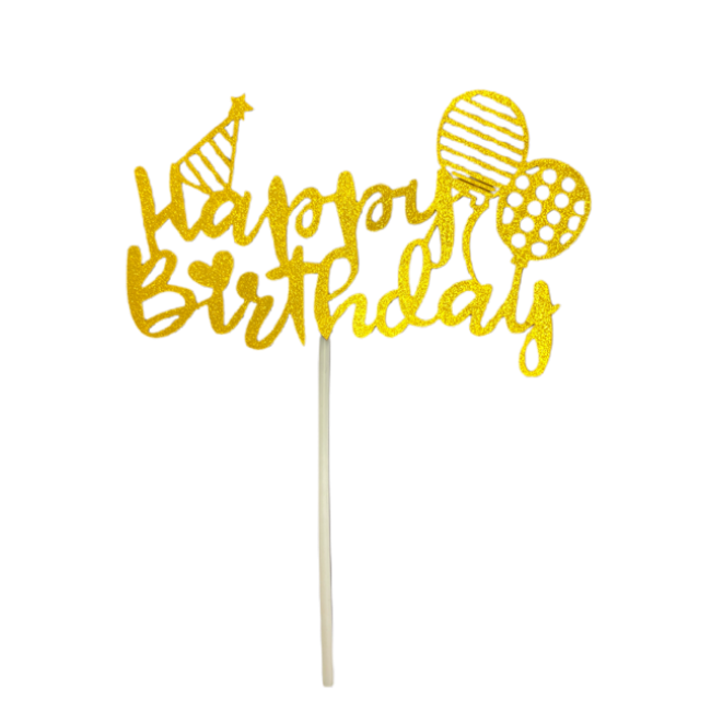 Stencil Happy Birthday Oro da 2 pezzi