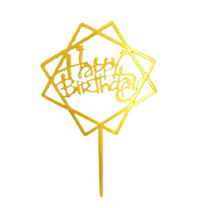 Stencil Happy Birthday Quadrato Oro 