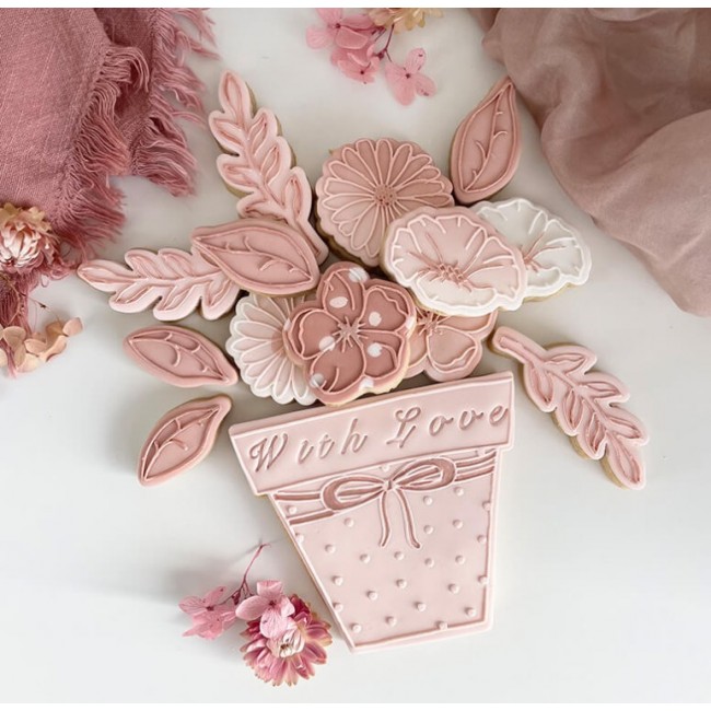 Taglia Biscotto Set di fiori in vaso per piante tagliabiscotti e goffratori