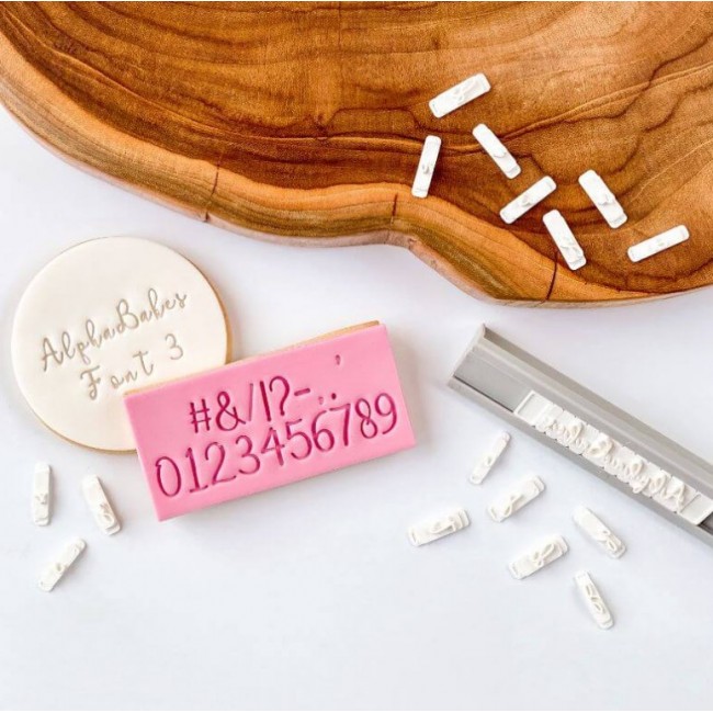 Timbri Alfabeto AlphaBakes Font 3 Stamp Numeri e Simboli (barra non inclusa)