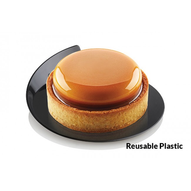 Vassoi riutilizzabili in plastica 100 pz Nero Rotondo