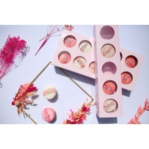 Scatola per Macarons Baby Pink  26cm x 6cm x 3.5cm
