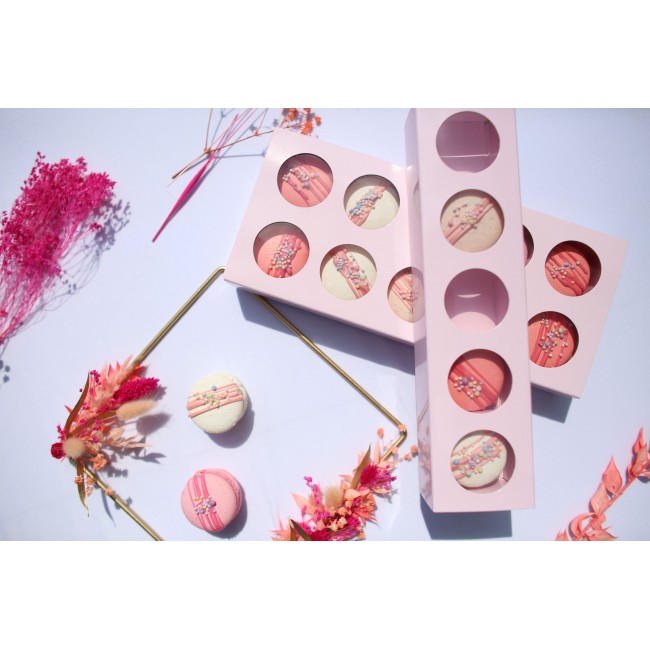 Scatola per Macarons Baby Pink 26cm x 6cm x 3.5cm Scatola per Macarons Baby Pink 26cm x 6cm x 3.5cm