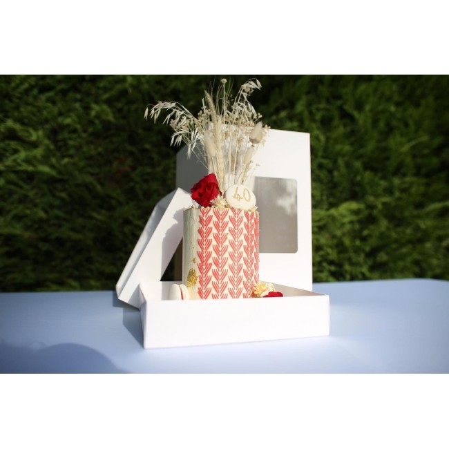 Scatola torta monumentale Bianca 26x26cm  H 36