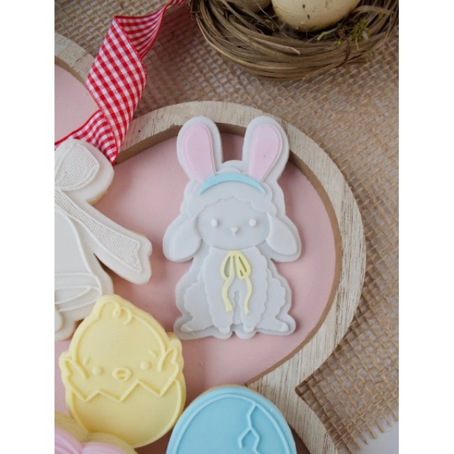 Timbro per biscotti Agnello di Pasqua + Tagliabiscotti