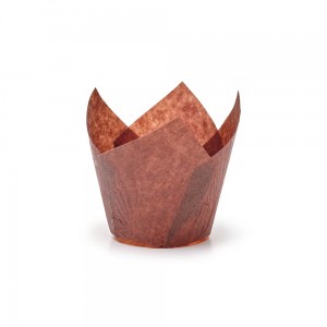 Pirottino tulip cup da cottura in carta bianco e marrone 35 mm confezione da 150 pz
