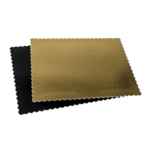 Vassoio rettangolare oro/nero 30x40 cm confezione da 3 pezzi