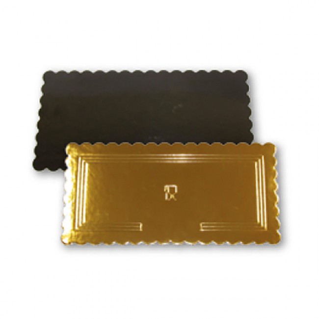 Vassoio rettangolare oro/nero 15x30cm confezione da 5 pezzi