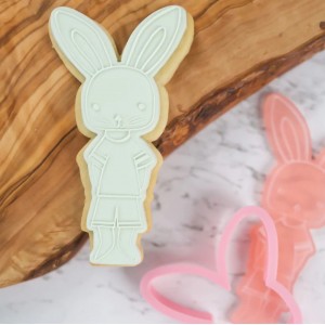 Stampo biscotto + timbro Boy Bunny (coniglietto) 