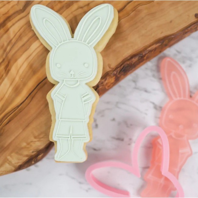 Stampo biscotto + timbro Boy Bunny (coniglietto)