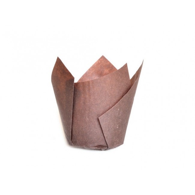Pirottino tulip cup da cottura in carta bianco e marrone 35 mm confezione da 150 pz