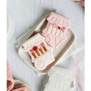 Stampo Timbro stand floreale + tagliabiscotti