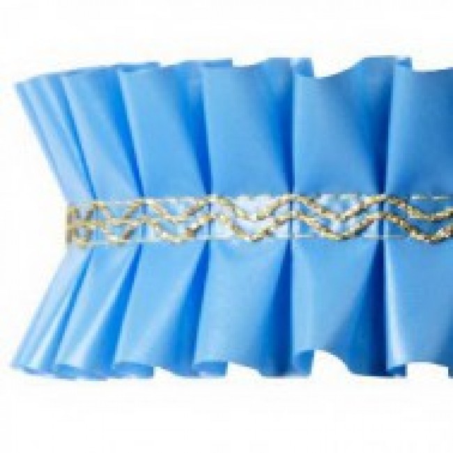 Nastro giro torta in plastica per torte rosa e azzurro cm 5 x 15 metri