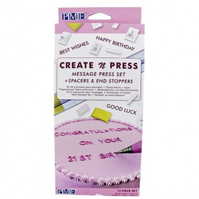 Timbri Crea set di messaggi Alfbeto