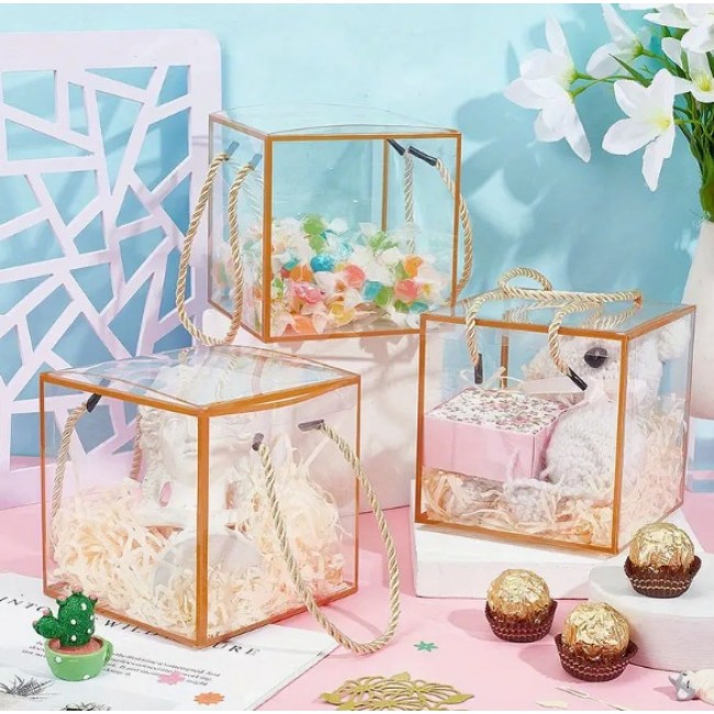 Scatole in PVC Trasparente con Corda confezione da 3 pezzi